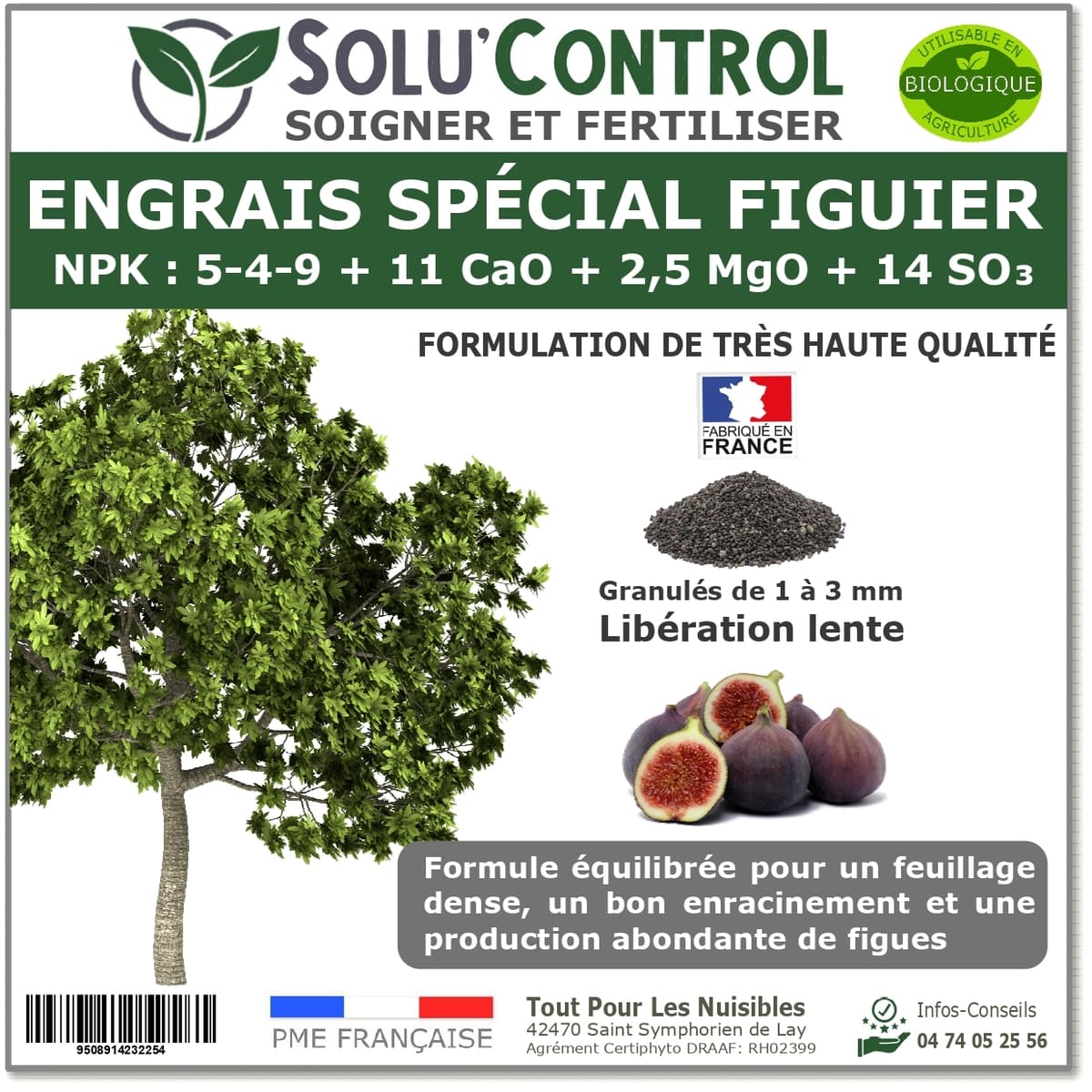 Engrais Spécial Figuier - SoluControl - Formulation haute qualité Organo-Minerale